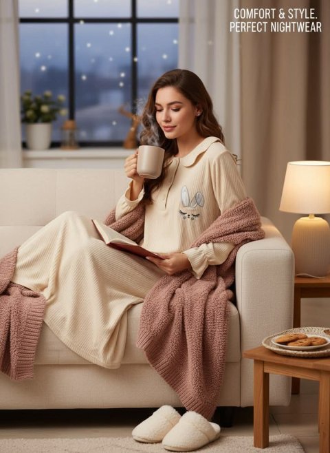 قميص نوم مخمل ناعم