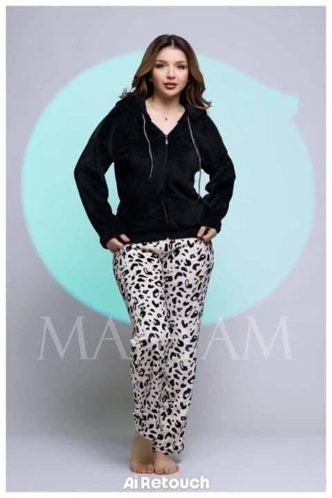 بيجاما فرو بنقشة بنطال تايغر