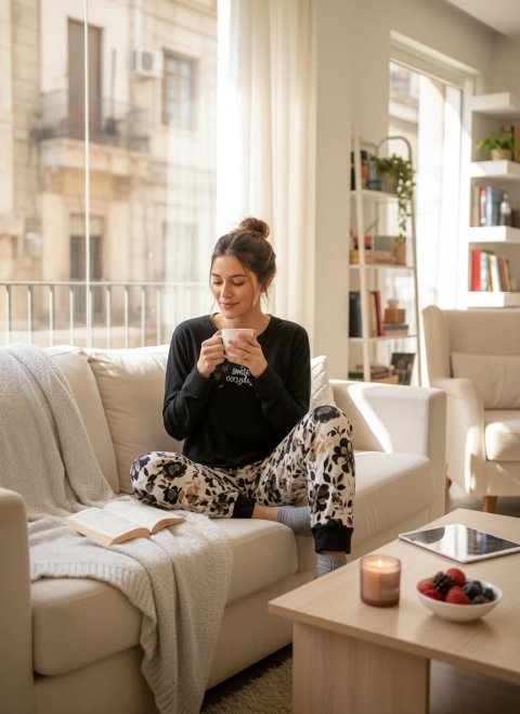 بيجاما مخمل بثلاث قطع 5