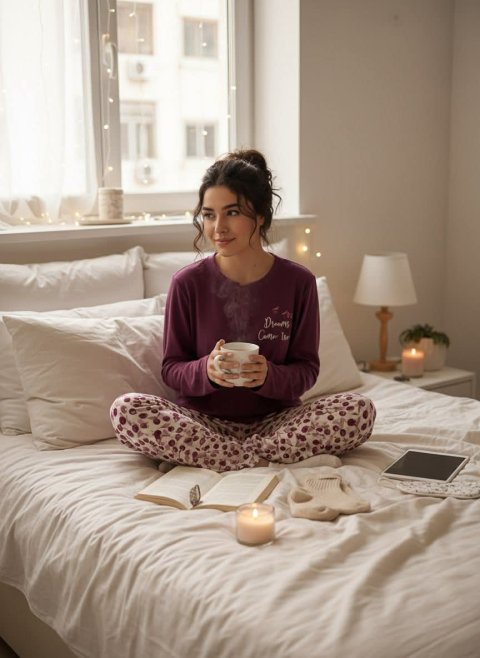 بيجاما مخمل بثلاث قطع