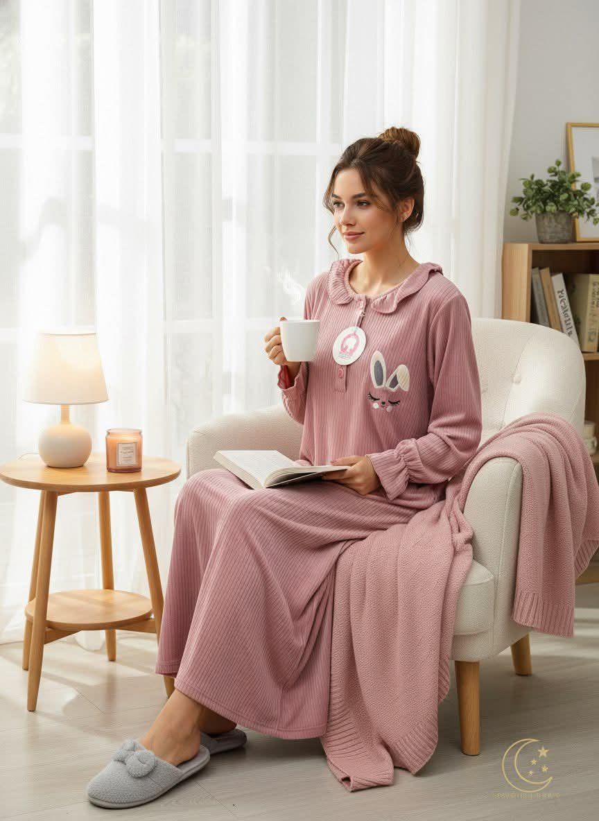 قميص نوم مخمل ناعم