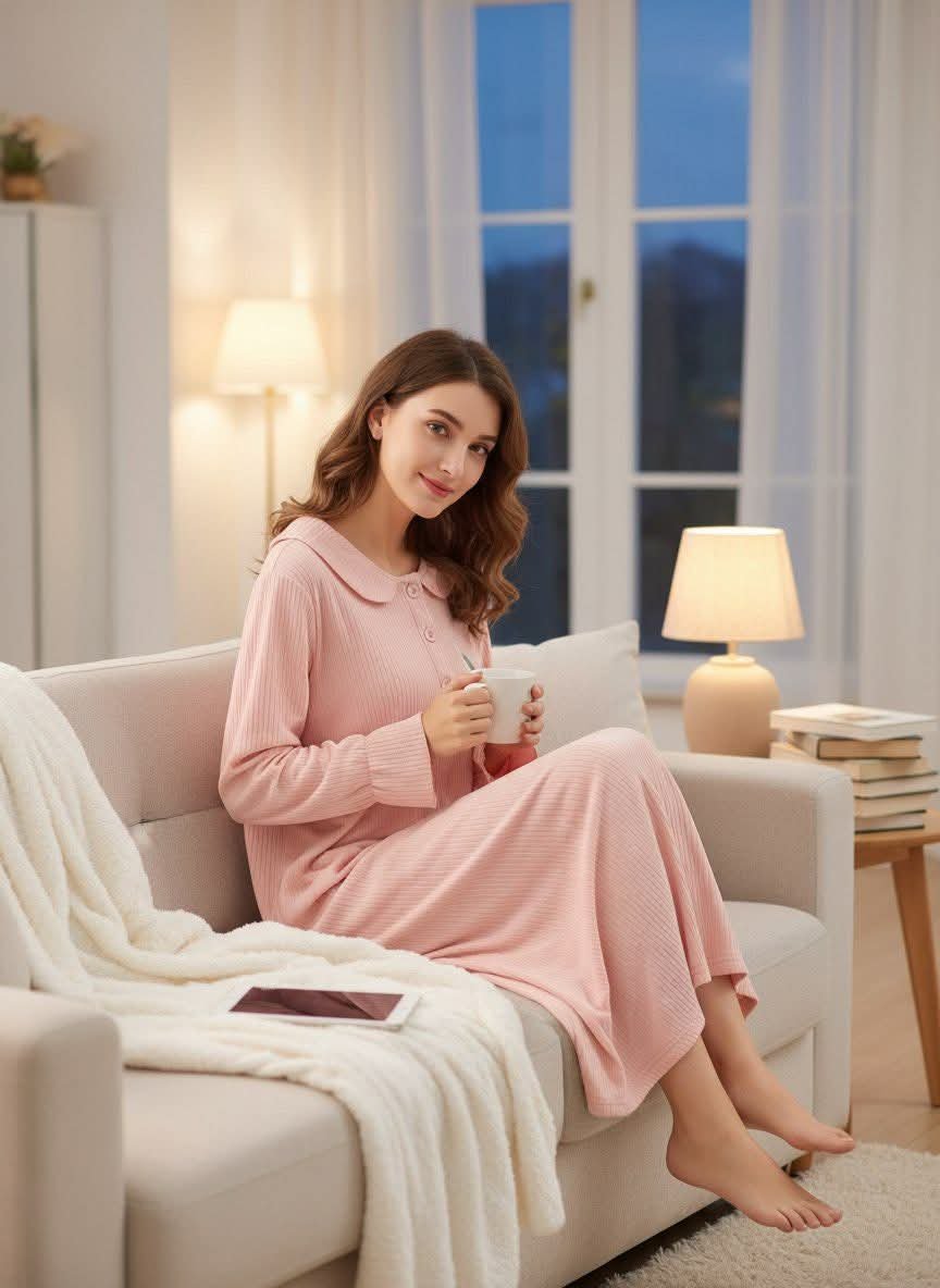 قميص نوم مخمل ناعم