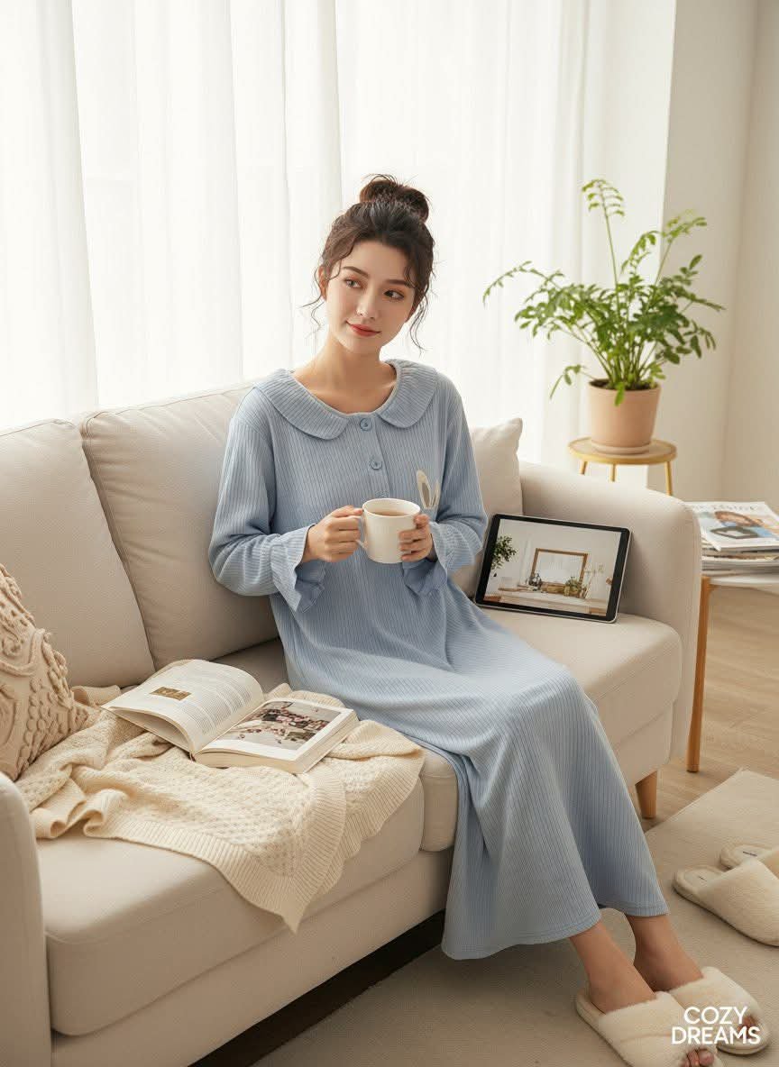 قميص نوم مخمل ناعم