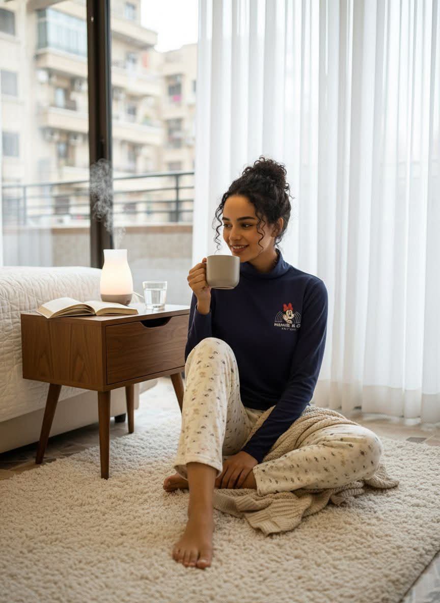 بيجاما مخمل بثلاث قطع