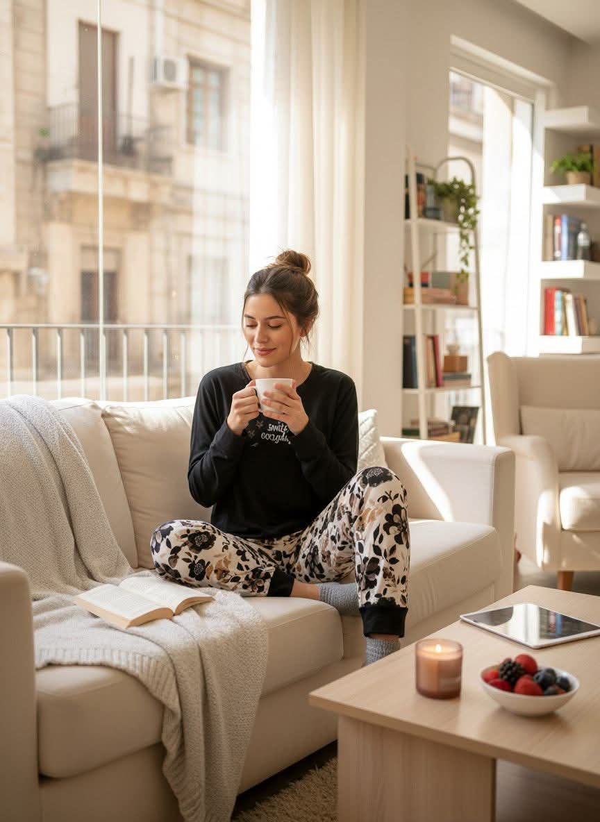 بيجاما مخمل بثلاث قطع